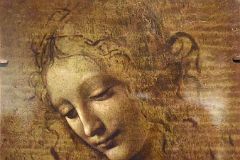 Leonardo Da Vinci 1500-05 Head and Shoulders of a Woman From Galleria Nazionale di Parma At New York Met Breuer Unfinished
